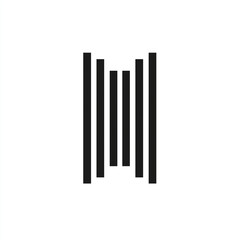 Abstract Black Vertical Bars Graphic Design Element