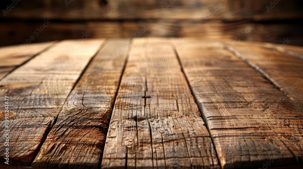 Aufkleber a close-up of a rustic wooden surface with visible grain and texture.