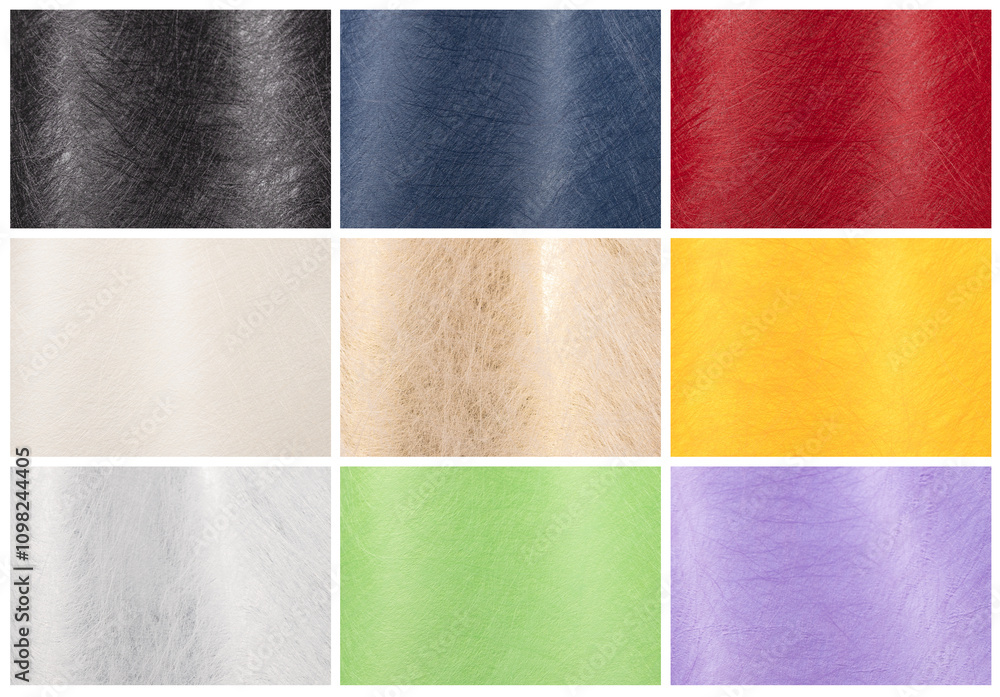 Aufkleber Glossy paper texture collection with polished and metallic surfaces. Featuring soft gradients, shimmering reflections, and subtle patterns. Includes unique fibrous, rough, and