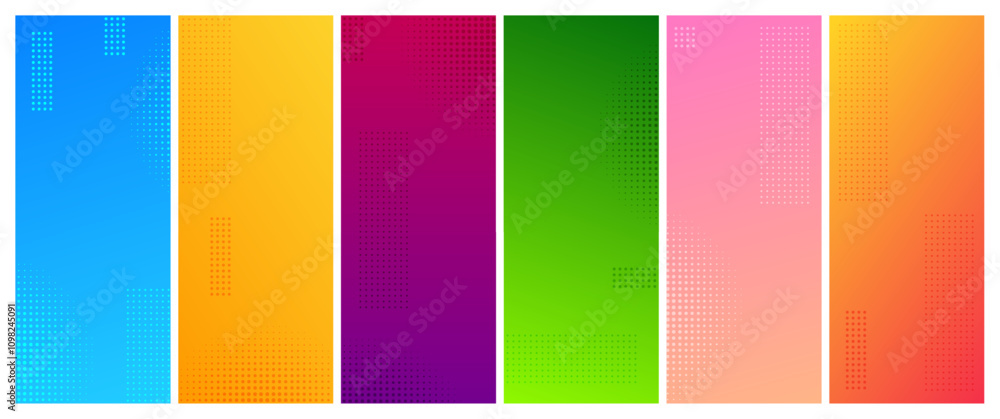 Aufkleber set of abstract gradient geometric backgrounds with dots