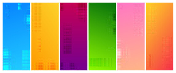 Set of abstract gradient geometric backgrounds with dots