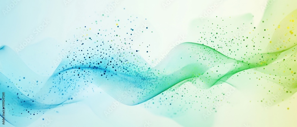 Aufkleber abstract wave design with soft colors and scattered particles.