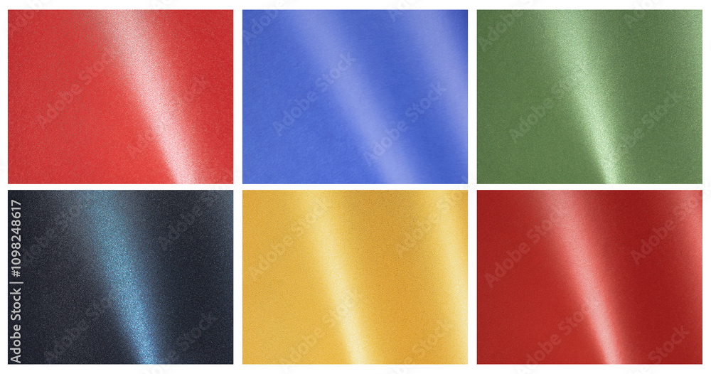 Poster glossy paper texture set featuring colorful gradients in red, yellow, and green. smooth and grainy s