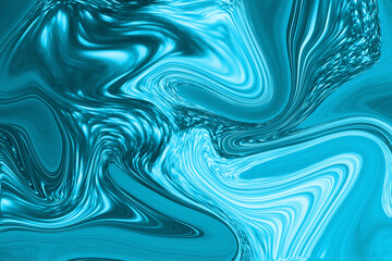 Obraz premium Liquified background with turquoise color. Abstract concept idea. 