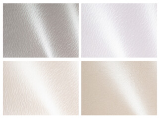 Glossy paper texture set featuring pearl, beige, and silver tones with subtle gradients and a...
