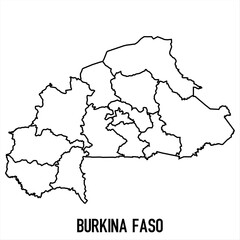 Fototapeta premium burkina faso - solid black outline border map of country area. Simple flat vector illustration.