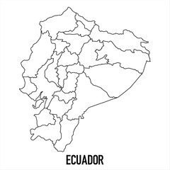 Fototapeta premium ecuador - solid black outline border map of country area. Simple flat vector illustration.