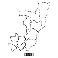 Obraz premium congo - solid black outline border map of country area. Simple flat vector illustration.