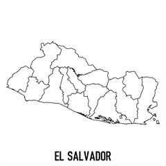 Obraz premium el salvador - solid black outline border map of country area. Simple flat vector illustration.