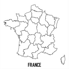 Obraz premium france - solid black outline border map of country area. Simple flat vector illustration.