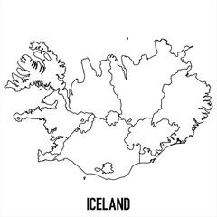 Obraz premium Iceland - solid black outline border map of country area. Simple flat vector illustration.