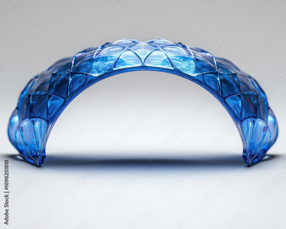 Poster futuristic blue abstract architectural structure with geometric pattern design
