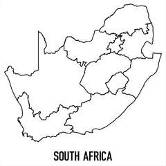 Obraz premium south africa - solid black outline border map of country area. Simple flat vector illustration.