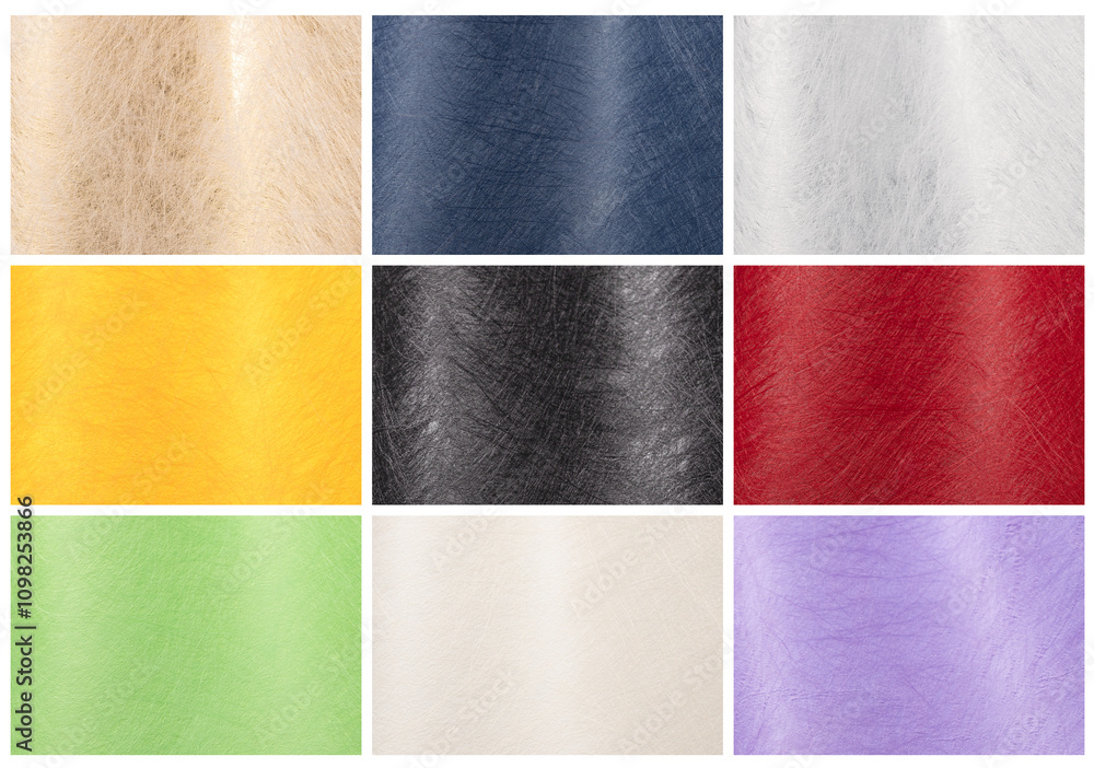 Poster Glossy paper textures with a blend of smooth and rough surfaces. Designer paper featuring gradients, shimmer, and subtle glow effects. Stylish materials with metallic and fibrous