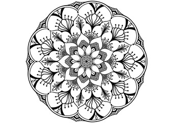 mandala floral pattern for design,features stunning details 
that create a timeless and mesmerizing design. Perfect for home decor, textiles, 
and stationery,Coloring book,anti-stress, 
for coloring k