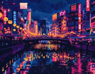 Fototapeta premium osaka neon light