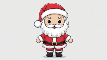 Fototapeta premium Cute cartoon Santa Claus in a festive outfit spreading holiday cheer and joy.