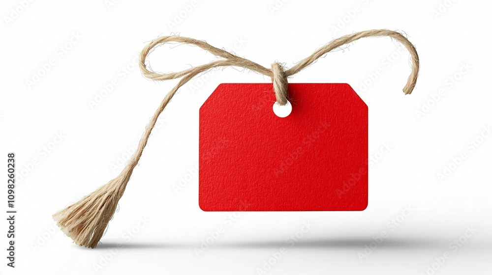 Leinwandbilder bold red tag with a polished sleek surface and sturdy tie ideal for organizing displaying and brandi
