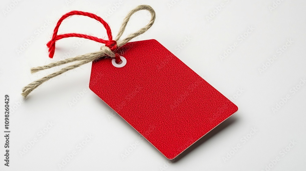 Aufkleber durable and stylish red product tag with reinforced tie and flawless surface ideal for branding pric