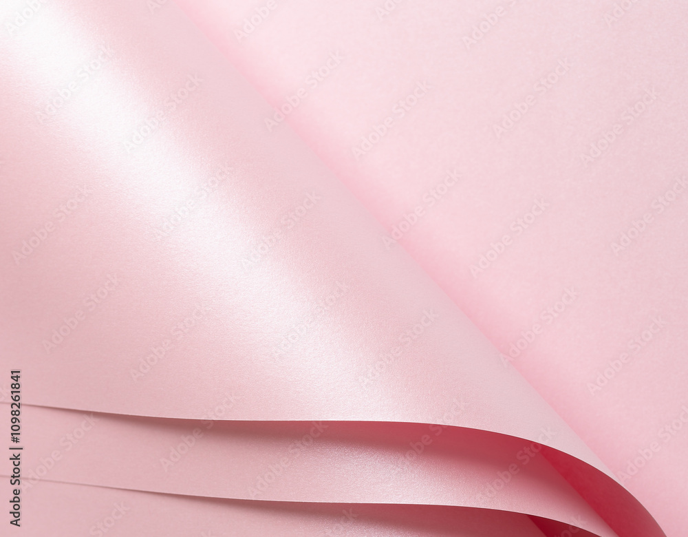 Poster Pink paper background with a smooth glossy texture and soft pastel gradient. Featuring a subtle shine and shimmering glow, it combines modern elegance with a minimalistic aesthetic
