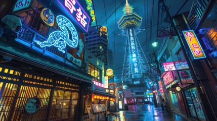 Fototapeta premium osaka neon light
