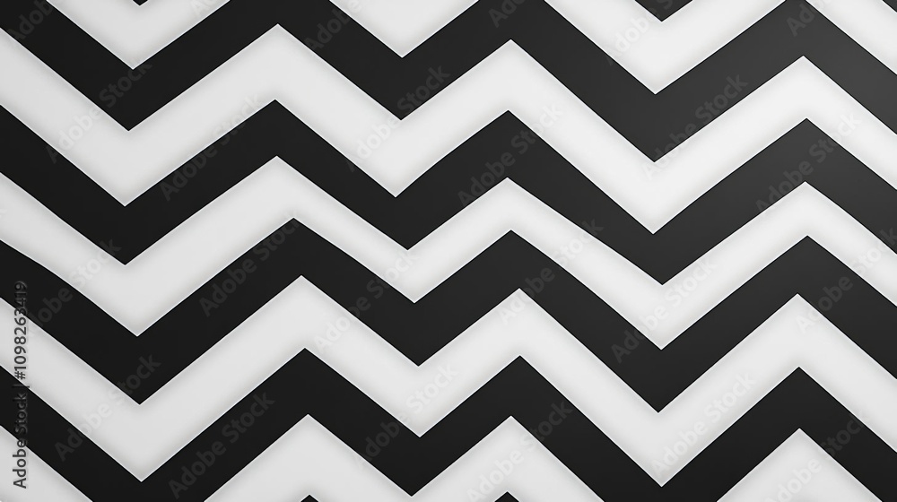 Poster a striking black and white zigzag pattern, ideal for use in design projects, backgrounds, and creati