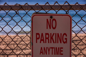 Beach No Parking Sign 