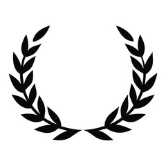 Black silhouettes of circular laurel foliate and wheat wreaths. Glyph Wheat wreath Circles Set Victory element, peace and winner, quality collection sign.