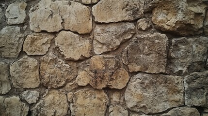 A Close-Up View of a Rough Stone Wall