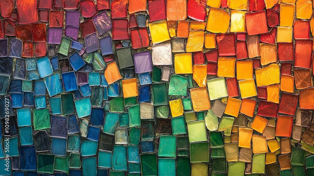 Aufkleber a vibrant mosaic displaying a spectrum of colors, showcasing artistry and creativity. perfect for pr