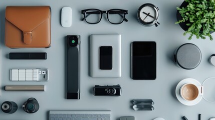 Modern Workspace Essentials with Technology and Accessories