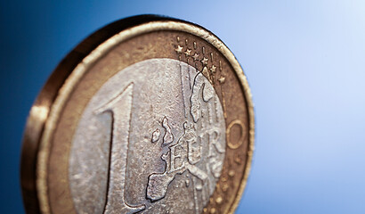 Concept close up of EURO coin European currency