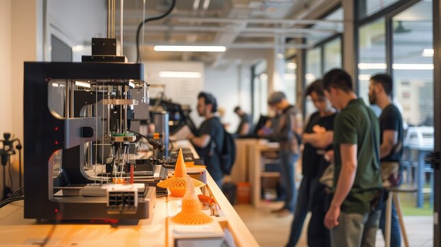 Innovative 3D Printing Workshop with Creative Team Collaboration