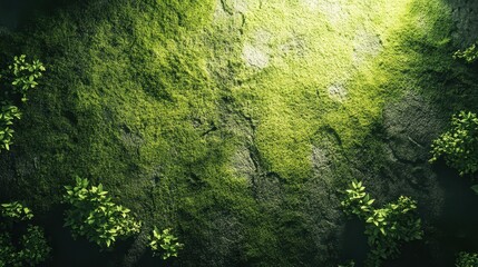 Fototapeta premium Lush Green Mossy Background with Fine Grain Texture Suitable for Nature and Environmental Concepts in Stock Photography