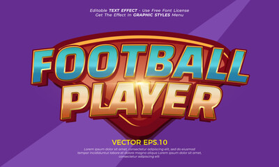Fototapeta premium Soccer player editable text effect. Letter effect typography logo
