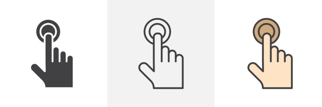 Interactivity icon collection in black and white and colored style