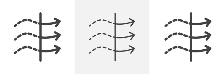 Obraz premium Air purification icon collection in black and white and colored style