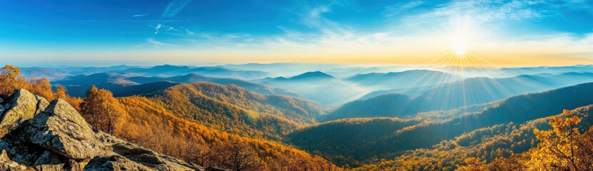 Breathtaking Mountain Panorama at Sunrise