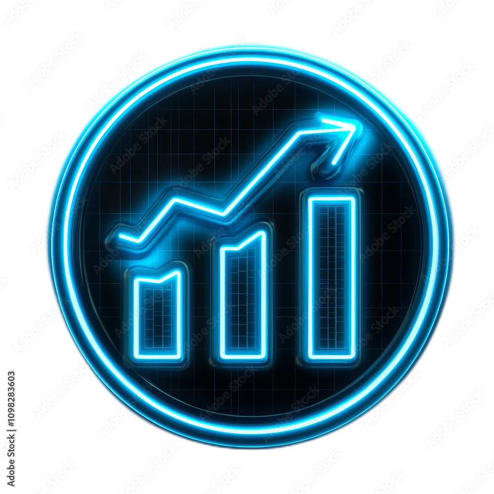 Poster digital infographic on business growth trends data visualization modern workspace interactive chat i