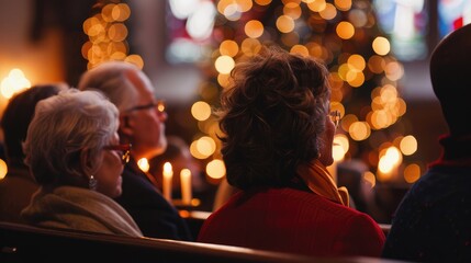 Fototapeta premium Intimate Candlelight Service with a Warm Holiday Atmosphere
