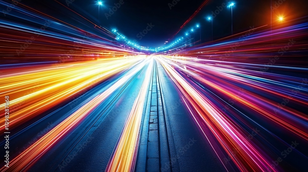 Poster captivating and energetic light trails create a visually striking and dynamic backdrop perfect for f