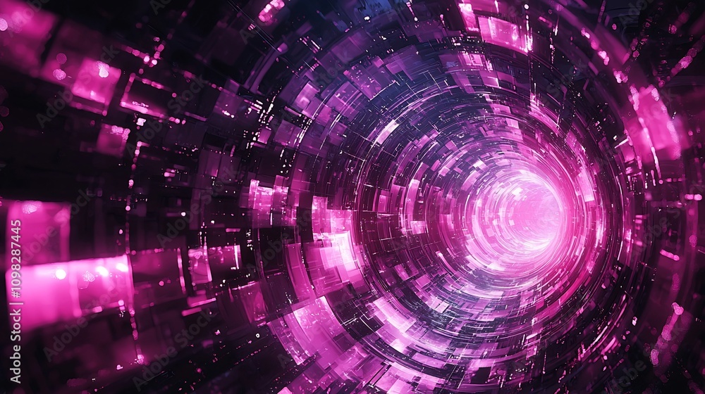 Aufkleber captivating digital artwork featuring a swirling circular wave like pattern in a harmonious blend of