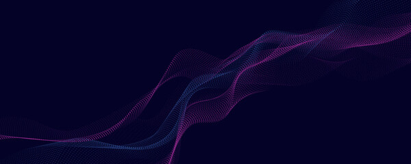 Abstract technology background with flowing lines. Dynamic waves. Vector illustration.
