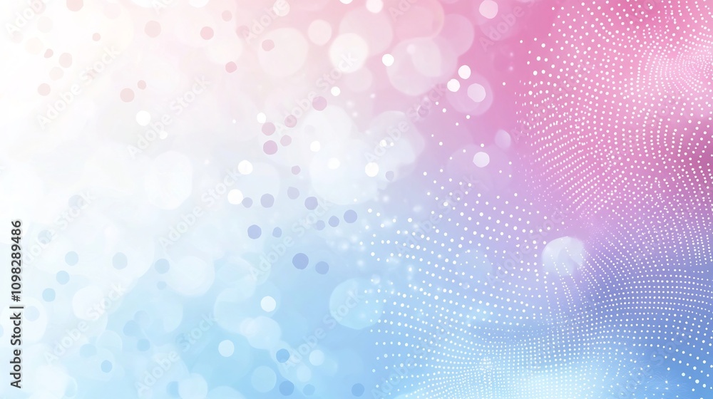 Poster elegant and modern pastel blue and pink background with a dotted circular design pattern providing a