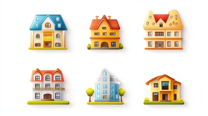 Fototapeta premium set of hotels