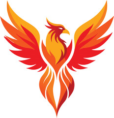 Fototapeta premium Phoenix bird Mascot Vector art on white background.