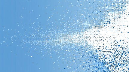 Futuristic and digital abstract pixel pattern on a vibrant blue background creating a captivating and visually striking design with ample space for text overlay or placement