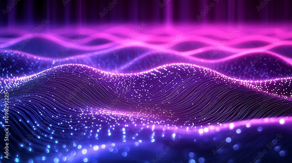 Poster futuristic and sleek techno inspired minimalist background with glowing vibrant circuit patterns and