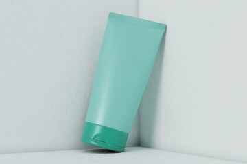 Elegant cosmetic liquid one bottle with a white background. 3D render of a beautiful cosmetic template for advertising. Makeup product brand and logo design branding V4