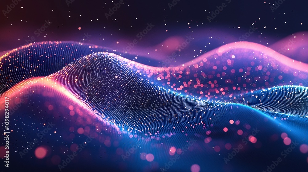 Poster glowing futuristic digital technology circuit pattern background with blue and purple tones for mini